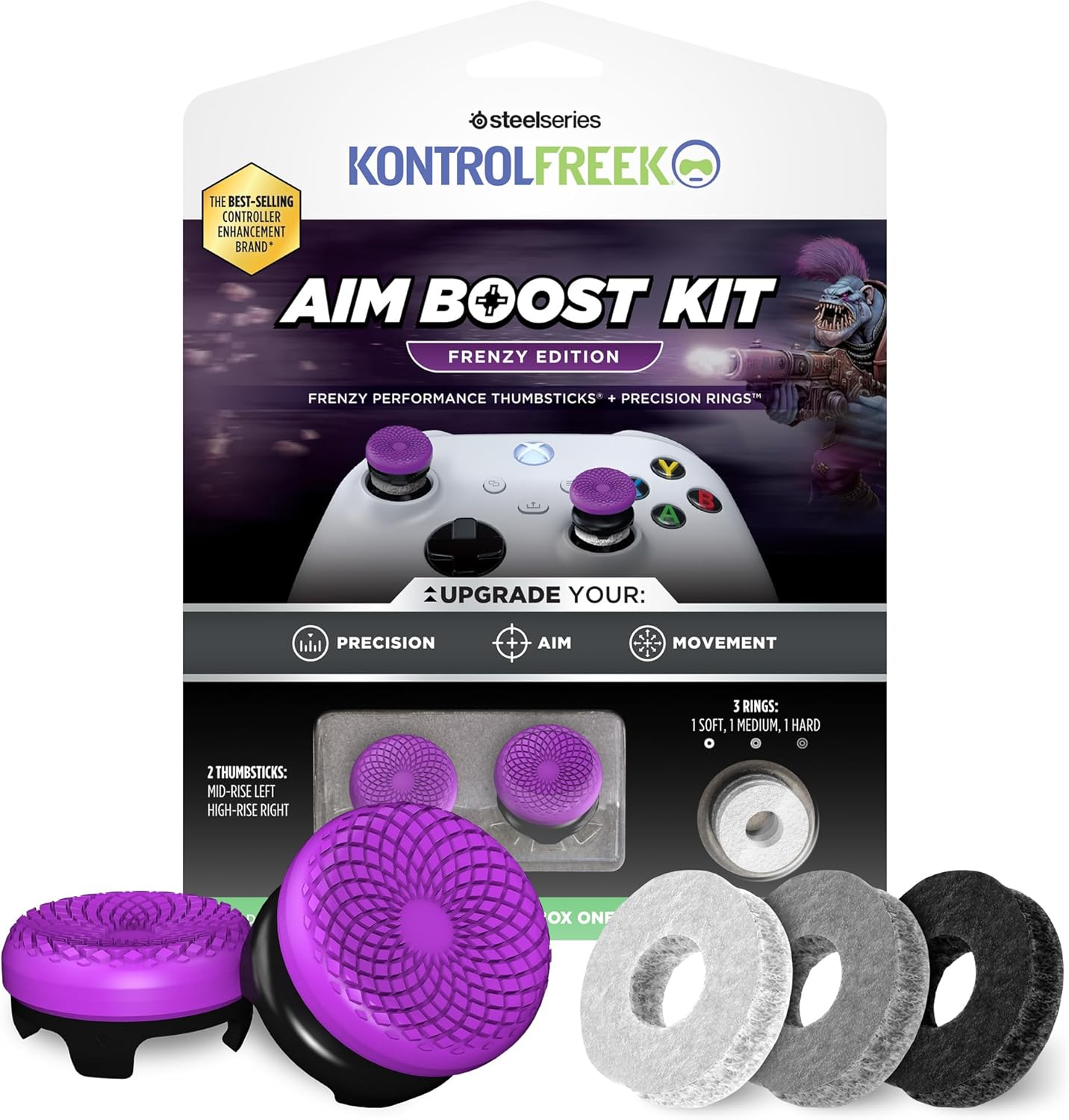 KontrolFreek Aim Boost Kit for Xbox One and Xbox Series X Controller | Includes Performance Thumbsticks and Precision Rings | Frenzy Edition KontrolFreek Aim Boost Kit for Xbox One and Xbox Series X Controller | Includes Performance Thumbsticks and Precision Rings | Frenzy Edition
