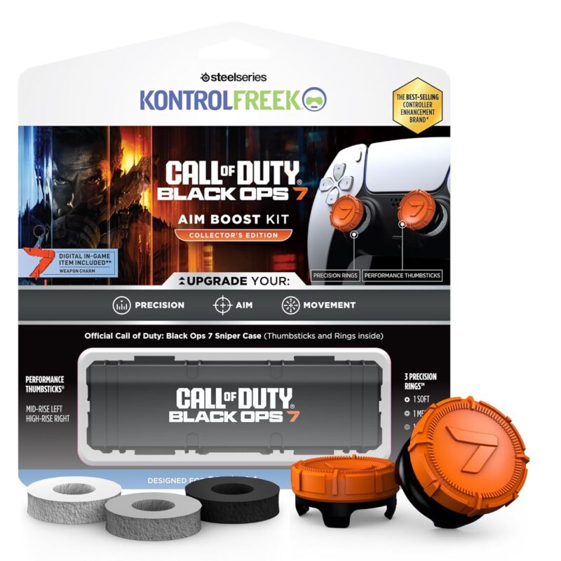 KontrolFreek Call of Duty: Black Ops 7 Aim Boost Kit | Collector’s Edition for PlayStation 5 (PS5), PlayStation 4 (PS4) Controller | Orange and Black