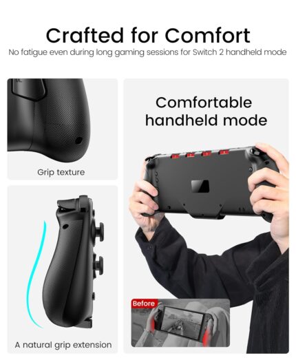 LIFUFUTEE Switch 2 Controller, Wireless Switch Pro Controller with Drift-Free Hall Effect Joystick, One-Piece Joypad with Macro Programming, RGB Light, Turbo, and Ergonomic Handheld Design