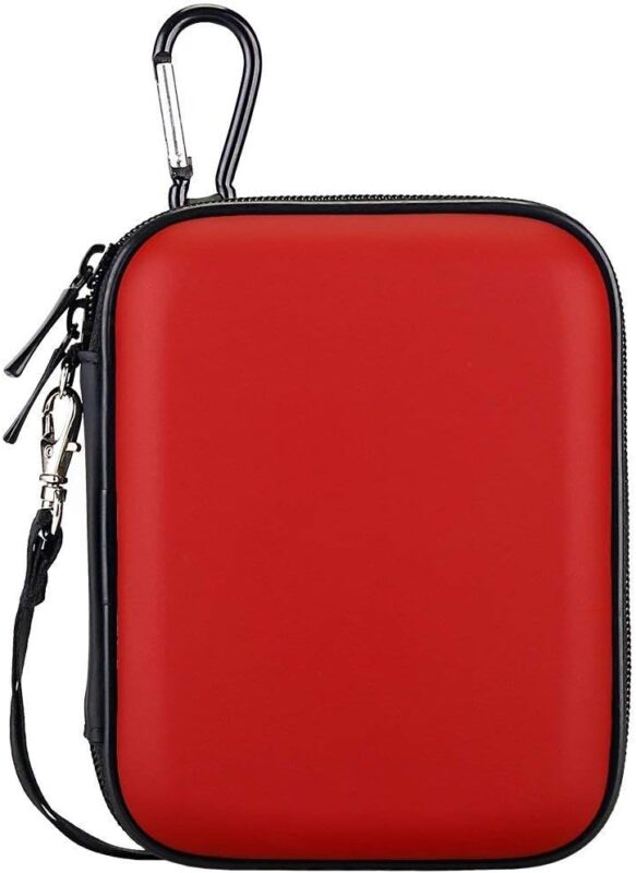 Lacdo Hard Drive Carrying Case for Seagate Portable/Seagate One Touch/Game Drive for PS5 / Ultra Touch Portable External Hard Drive HDD 1TB 2TB 4TB 5TB USB 3.0 Shockproof Travel Bag, Red