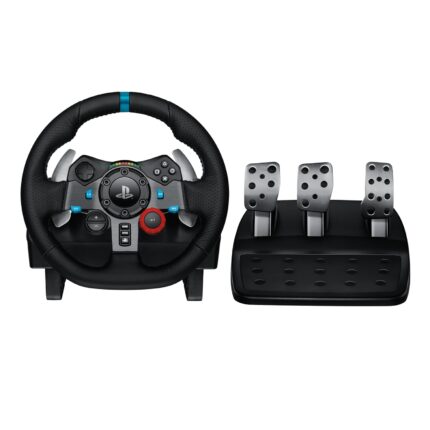 Logitech G29 Driving Force Racing Wheel and Floor Pedals, Real Force Feedback, Stainless Steel Paddle Shifters, Leather Steering Wheel Cover for PS5, PS4, PC, Mac – Black