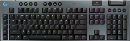 Logitech G915 X Lightspeed Wireless Mechanical Gaming Keyboard, Double-Shot PBT Keycaps, Fully Programmable Keys, RGB Backlit Mac/PC Gaming Keyboards, Aluminum Finish, GL Linear Switches, Black