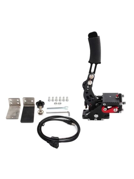 MAD HORNETS 14Bit PS4/PS5 USB3.0 SIM Handbrake for Racing Games Steering Wheel Stand Thrustmaster T300RS Black+Clamp Kits
