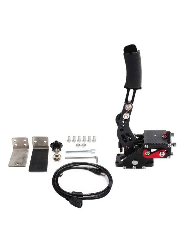 MAD HORNETS 14Bit PS4/PS5 USB3.0 SIM Handbrake for Racing Games Steering Wheel Stand Thrustmaster T300RS Black+Clamp Kits