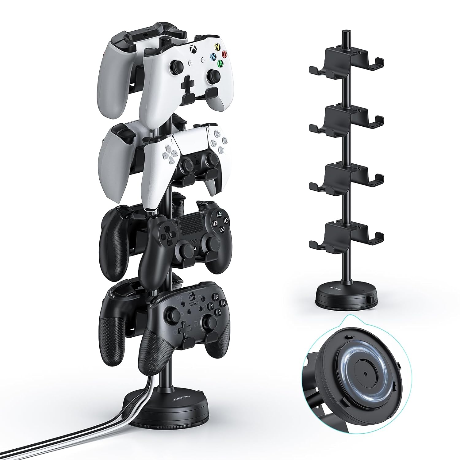 MANMUVIMO Headphone Controller Storage Holder for Desk 4 Tiers with Anti-Slip Stable Suction Cup, Controller Holder, Universal Gaming Desk Accessories for PS5/PS4/Xbox Series/Xbox One MANMUVIMO Headphone Controller Storage Holder for Desk 4 Tiers with Anti-Slip Stable Suction Cup, Controller Holder, Universal Gaming Desk Accessories for PS5/PS4/Xbox Series/Xbox One