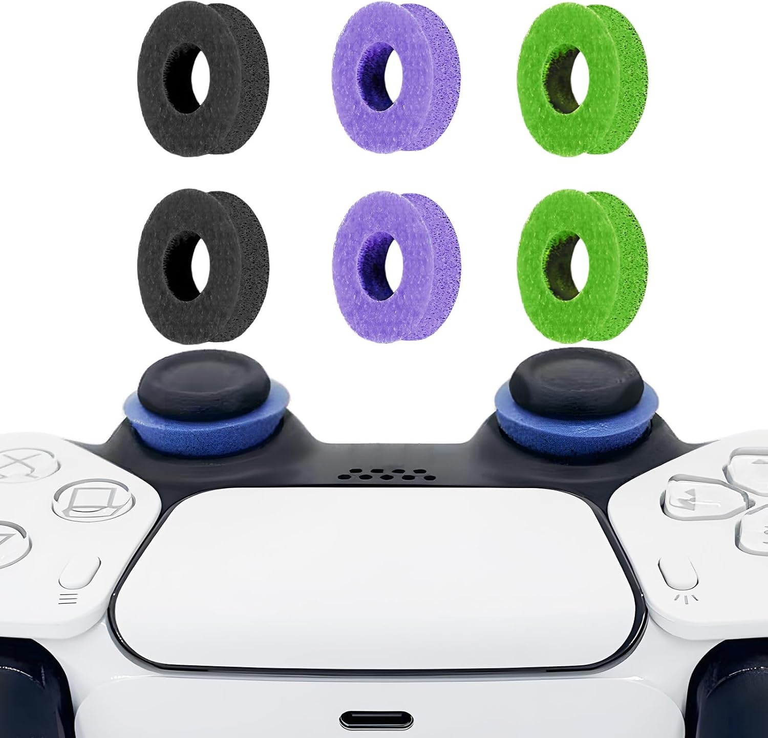 MYSTICHOME 6 Pack Precision Rings Aim Assist for PS5, for PS4, Compatible with Xbox Controllers Accessories– Control with Soft Silicone Rings – Compatible with Fortnite & FPS Games,Black+Purple+Blue MYSTICHOME 6 Pack Precision Rings Aim Assist for PS5, for PS4, Compatible with Xbox Controllers Accessories– Control with Soft Silicone Rings – Compatible with Fortnite & FPS Games,Black+Purple+Blue