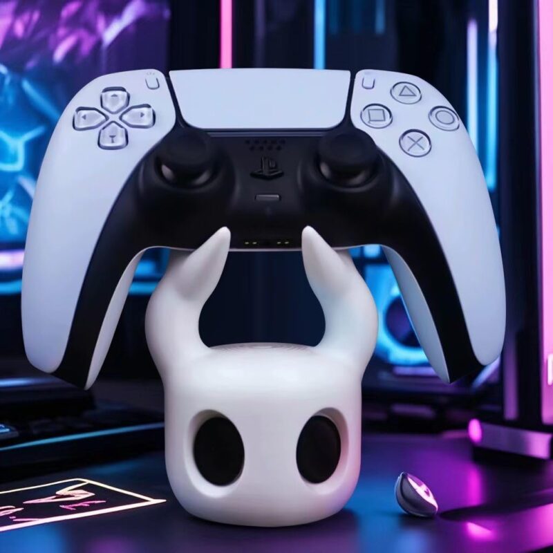 Menbis Skull Design Universal Gaming Controller Stand - 3D Printed, Minimalist White, Durable & Stylish Organizer for PS5, Xbox, Switch - Gaming Decor (Black) (White)
