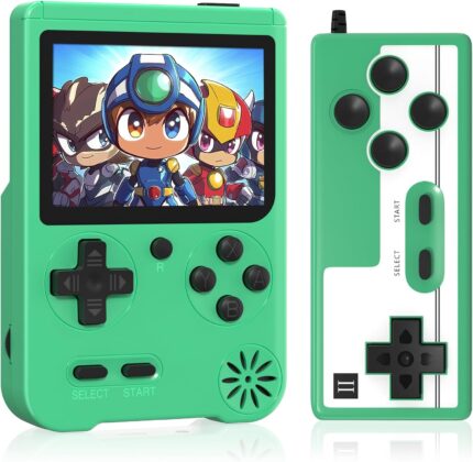 Mini Handheld FC Game Console, 3.0 Inch LED Display Support Playing on TV, with Rechargeable Battery and Portable Arcade – Ideal Festival & Birthday Gift for Kids(Green)