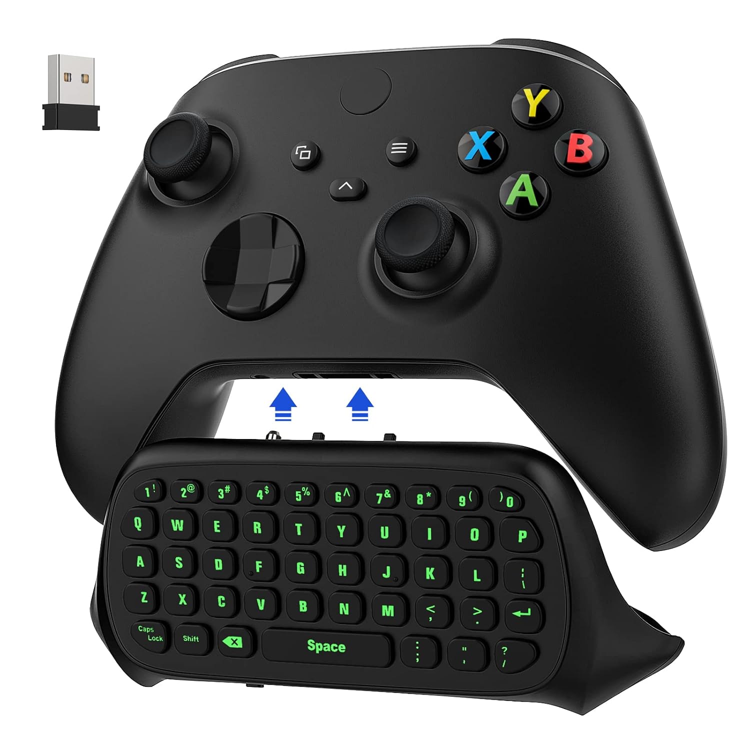 MoKo Green Backlight Keyboard for Xbox One Controller, Xbox Series X/S, Wireless Gaming Chatpad Keypad with USB Receiver&3.5mm Audio Jack, Xbox Accessories for Xbox One/One S/Elite/2 Controller, Black MoKo Green Backlight Keyboard for Xbox One Controller, Xbox Series X/S, Wireless Gaming Chatpad Keypad with USB Receiver&3.5mm Audio Jack, Xbox Accessories for Xbox One/One S/Elite/2 Controller, Black