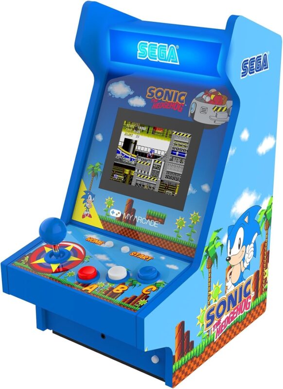 My Arcade Sonic The Hedgehog Mighty Player: Sega Retro Arcades, Sonic Countertop Video Game, 4 Classic Sega Games in 1