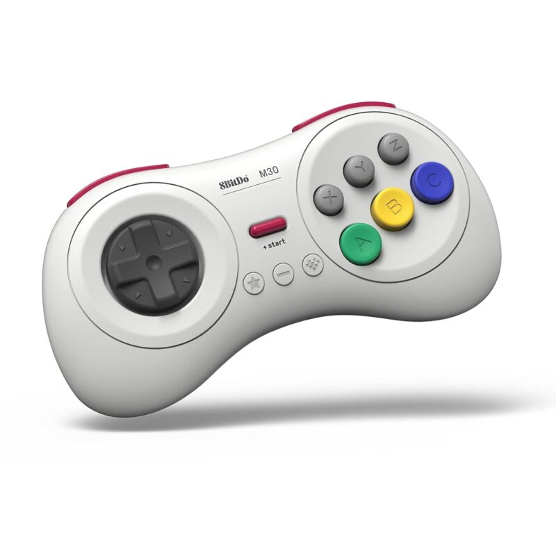 Nargos 8BitDo M30 Bluetooth Gamepad for The Original Sega Genesis and Mega Drive (Bluetooth Version-White)