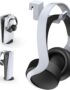 NexiGo PS5 Headphone Holder, [Minimalist Design] Mini Headphone Hanger with Supporting Bar, for Sony PlayStation 5 Gaming Headset, White
