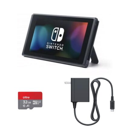 Nintendo Switch Console Bundle with 32GB MicroSD Card and USB-C Power Adapter (Renewed)