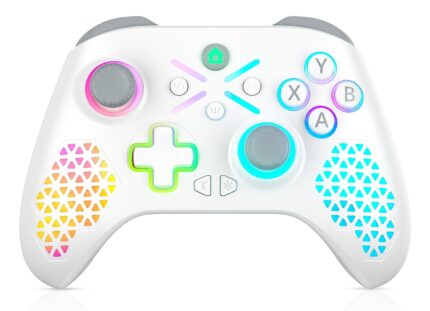 Nonbliep RGB Wireless for Xbox Controller, Compatible with Xbox Series X|S, Xbox One & Windows 10/11, Gaming Controller with Hall Trigger, Turbo, Macro, 3.5mm Audio Jack, Dual Vibration White