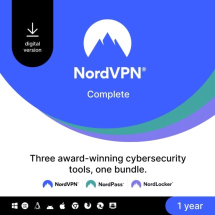 NordVPN Complete, 10 Devices, 1-Year, VPN & Cybersecurity Software Bundle, Digital Code