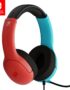 PDP Gaming LVL40 Airlite Stereo Headset for Nintendo Switch/Lite/OLED - Wired Power Noise Cancelling Microphone, Lightweight Soft Comfort On Ear Headphones (Mario Neon - Red & Blue)