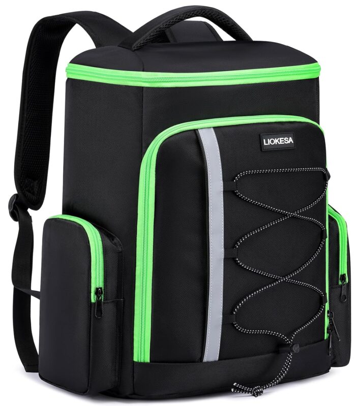 PS5 Backpack, Gaming Carry Backpack Compatible with Playstation 5 / PS5 Slim / PS4 / Xbox One, Travel Carrying Case with Multiple Pockets for 15.6” Laptop and Gaming Accessories, Black& Green