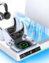 PS5/ Slim/PRO Cooling Station with Controller & Wireless Charger, PS 5 Vertical Cooling Stand for Disc & Digital Console, Dual PS5 Controller Charging Station for DualSense & Edge