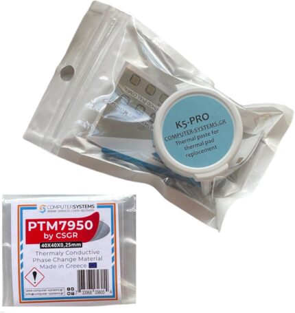 PTM7950 by CSGR 40x40x0.25mm Phase Change Material & K5 PRO 20g Thermal Paste Set – Top Recommended Cooling Solution for PCs & Consoles