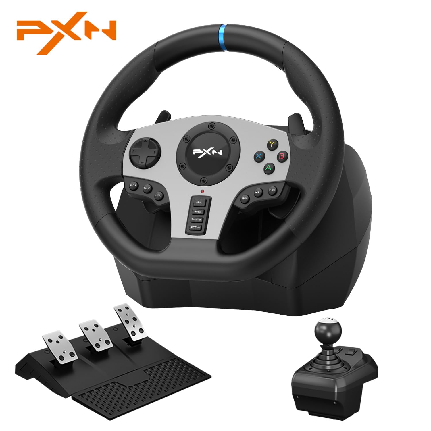 PXN Gaming Racing Wheel V9 Steering Wheel 270/900° Car Simulation with Pedal and Shifter, Paddle Shifters Driving Wheel for PC, PS4, Xbox One, Xbox Series X|S, Switch PXN Gaming Racing Wheel V9 Steering Wheel 270/900° Car Simulation with Pedal and Shifter, Paddle Shifters Driving Wheel for PC, PS4, Xbox One, Xbox Series X|S, Switch