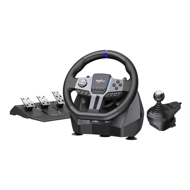 PXN PC Steering Wheel, Gaming Racing Wheel V9 GEN2 Universal USB Car Simulation 270/900° Race Driving Wheel With Pedals and Shifter for PC, Switch, Xbox One, Xbox Series X/S, PS4, PS3