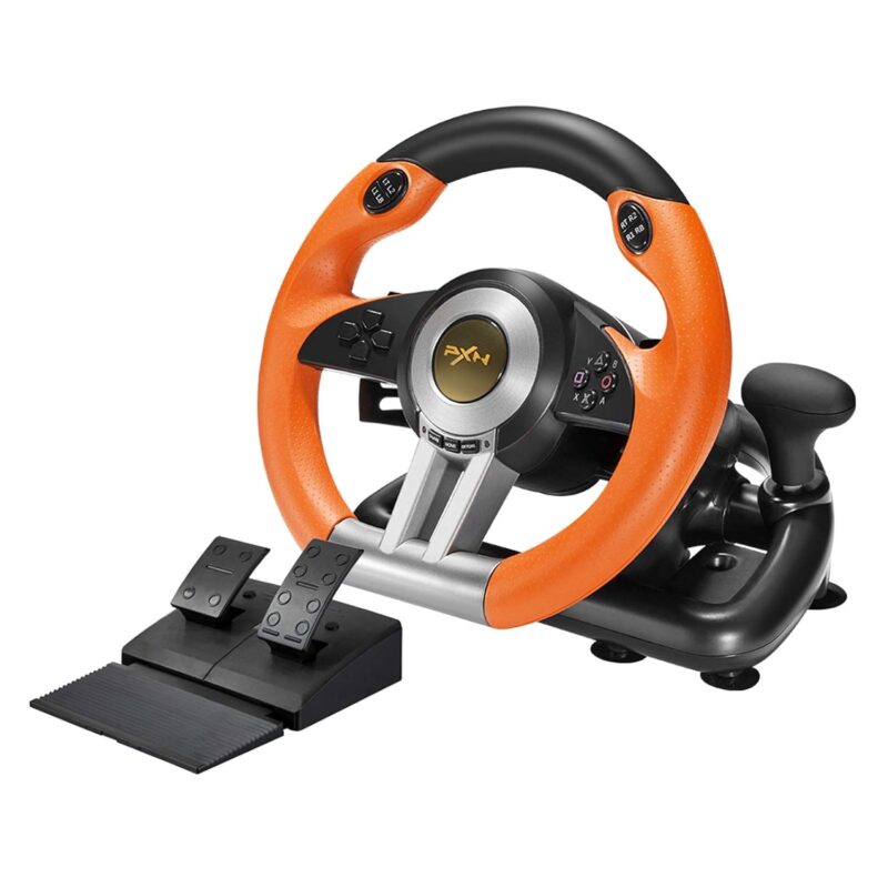 PXN V3II PC Racing Wheel, USB Car Race Sim Game PC Steering Wheel with Pedals for Windows PC/PS3/PS4/Nintendo Switch/Xbox One/Xbox Series X/S