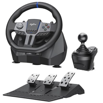 PXN V9 Gen 2 Racing Wheel with Hall Effect Pedals and Shifter, Gaming Steering Wheel for PC, Xbox Series X|S, Xbox One, PS4, Magnetic Sensor, 270°/900° Quick Switch, App Tuning