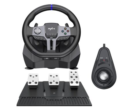 PXN V9 Gen2 Gaming Racing Wheel With magnetic Pedals and Shifter 270/900° Dual-Vibration Driver free, sim car Driving pc Steering Wheel for PC,PS4,PS3,Xbox one, Xbox Series X/S switch