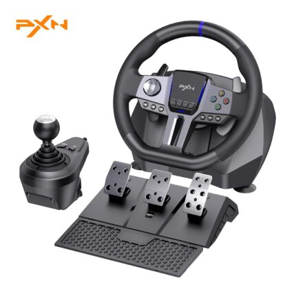 PXN V9 Gen2 Racing Wheel – Steering Wheel Driving Wheel 270°/ 900° Degree Vibration Gaming Steering Wheel with Shifter and Pedal for PC, PS3, PS4, Xbox Series X|S, Xbox One