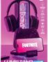 Paladone Fortnite 3-in-1 Headphone Stand and Tech Charging Station with Console Controller Cradle and 2 USB-C Ports, RGB Colour Changing Light Panel, Officially Licensed Gift for Gamers