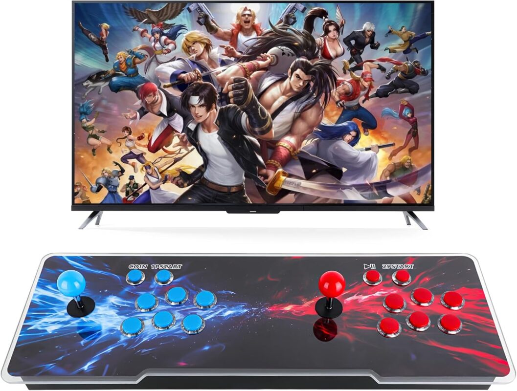 Pandora Box Arcade Console with 32000 Games in 1, 1280x720 Full HD Retro Gaming Machine for TV, Monitor, and Projector, 3D Games Support 1-4 Players, Search/Save/Hide/Pause Functions