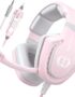 Pink Gaming Headset with Mic for Girls Women, Stereo Surround Sound Wired Over-Ear Headphones with Microphone, Bass, Compatible with PC Mac Computer PS5 Xbox PS4 Laptop