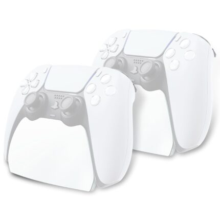 PlayVital 2 Pack Controller Display Stand for ps5, Gamepad Stand Desk Holder for ps5 Controller Accessories with Rubber Pads, White