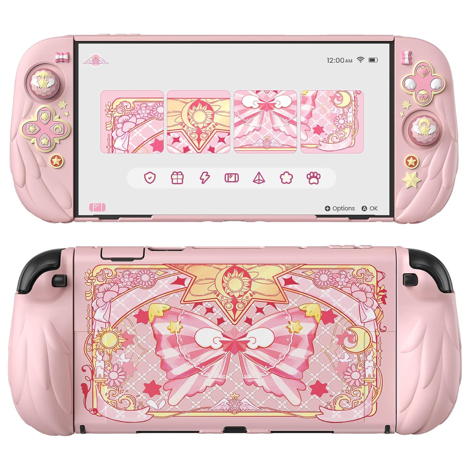 PlayVital Magic Wings Protective Case with Stand for Nintendo Switch 2 | Joycon Silicone Grips, PC Console Hard Shell, 2 Joystick Caps | Cute Animal Accessories Dockable Cover for Switch 2 – Pink PlayVital Magic Wings Protective Case with Stand for Nintendo Switch 2 | Joycon Silicone Grips, PC Console Hard Shell, 2 Joystick Caps | Cute Animal Accessories Dockable Cover for Switch 2 – Pink