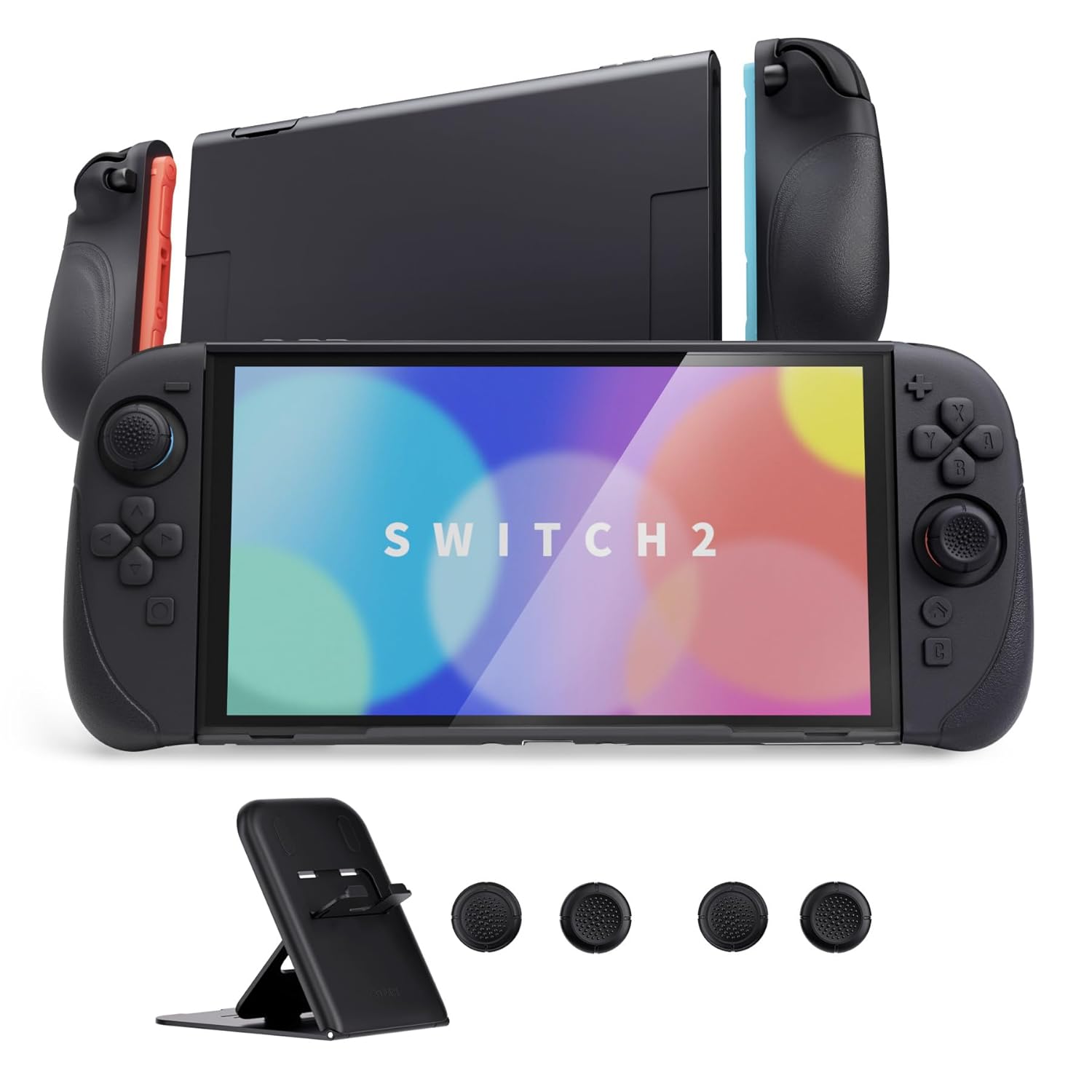 PlayVital Ranger Protective Case for Nintendo Switch 2 with Stand | Ergonomic Anti-Slip Silicone Grips, Dockable Hard Shell, 4 Thumbstick Caps | Quick-Release-Joycon Design Full-Body Cover, Black PlayVital Ranger Protective Case for Nintendo Switch 2 with Stand | Ergonomic Anti-Slip Silicone Grips, Dockable Hard Shell, 4 Thumbstick Caps | Quick-Release-Joycon Design Full-Body Cover, Black
