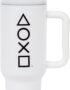 Pyramid America PlayStation Controller Icons Metal Travel Tumbler With Leak-Resistant Lid and Reusable Straw | Holds 40 Ounces