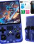 R36MAX Retro Handheld Game Console,Retro Gaming Console with 18000+ Games 128GB Card,4 Inch IPS Screen, Portable Video Gaming, Plug and Play Gameboy for Adults(Purple Blue)