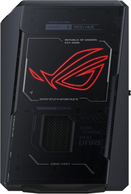 ROG NUC (2025) Gaming Mini PC with Intel® Core™ Ultra 9 (Series 2) ARL-HX CPU, NVIDIA® GeForce RTX™ 5080 Mobile GPU, 32GB DDR5 RAM, 2TB NVMe SSD, Thunderbolt™ 4, Triple-Fan Cooling, and ARGB Lighting