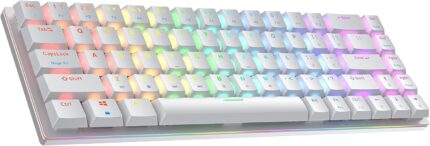 Ranked G65 Guardian 65% | Full Aluminum Frame | Ultra Slim Hot Swappable Mechanical Gaming Keyboard | 68 Keys Multi Color RGB LED Backlit for PC/Mac Gamer (White, Gateron Low Profile Blue)