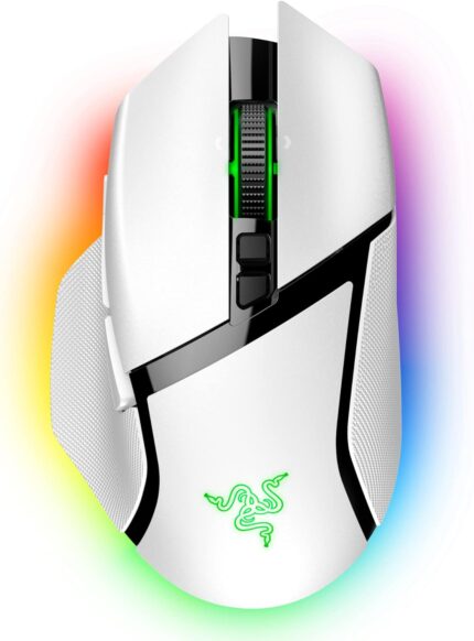 Razer Basilisk V3 Pro Customizable Wireless Gaming Mouse: Fast Optical Switches Gen-3 – HyperScroll Tilt Wheel – Chroma RGB – 11 Programmable Buttons – Focus Pro 30K Optical Sensor – White