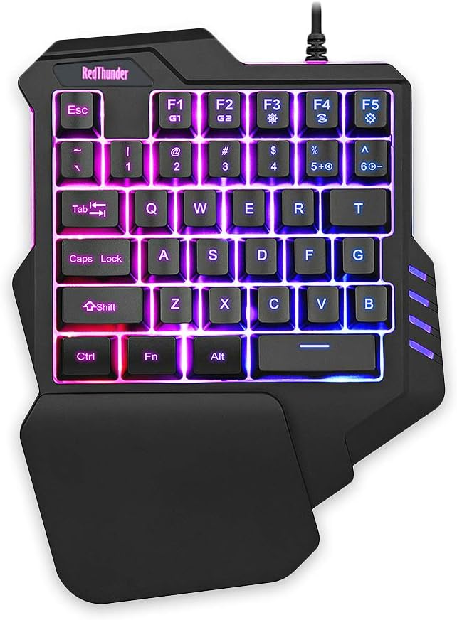 RedThunder One Handed Gaming Keyboard RGB Backlit 35 Keys Portable Mini Gaming Keypad Ergonomic Game Controller for PC Gamer RedThunder One Handed Gaming Keyboard RGB Backlit 35 Keys Portable Mini Gaming Keypad Ergonomic Game Controller for PC Gamer