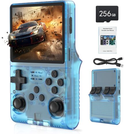 RegiisJoy 30000 Games in 1 Handheld Game Console R40S PRO 3.5 inch IPS Screen Mini Retro Console 3800mAh Portable Pocket Arcade 45 simulators 256G TF Card