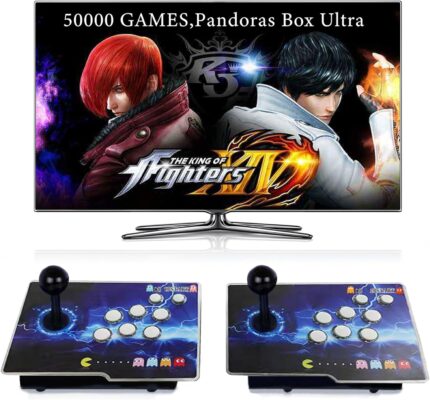 RegiisJoy 50000 in 1 Pandoras Box Ultra Arcade Game Console , Retro Game Machine for PC Projector 4K TV, 3D Games, Search/Save/Load/Pause Games, 1280X720,256G TF, USB-C Charging