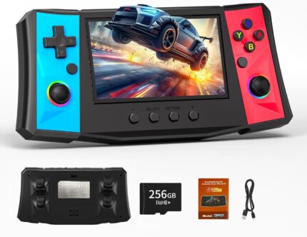 RegiisJoy R50 Ultra 50000 in 1 Handheld Game Console, 4.5 Inch IPS Screen Retro Gaming Consoles Main Emulators, Portable Mini Pocket Arcade 4000mAh Battery,256G TF Card,Linux System