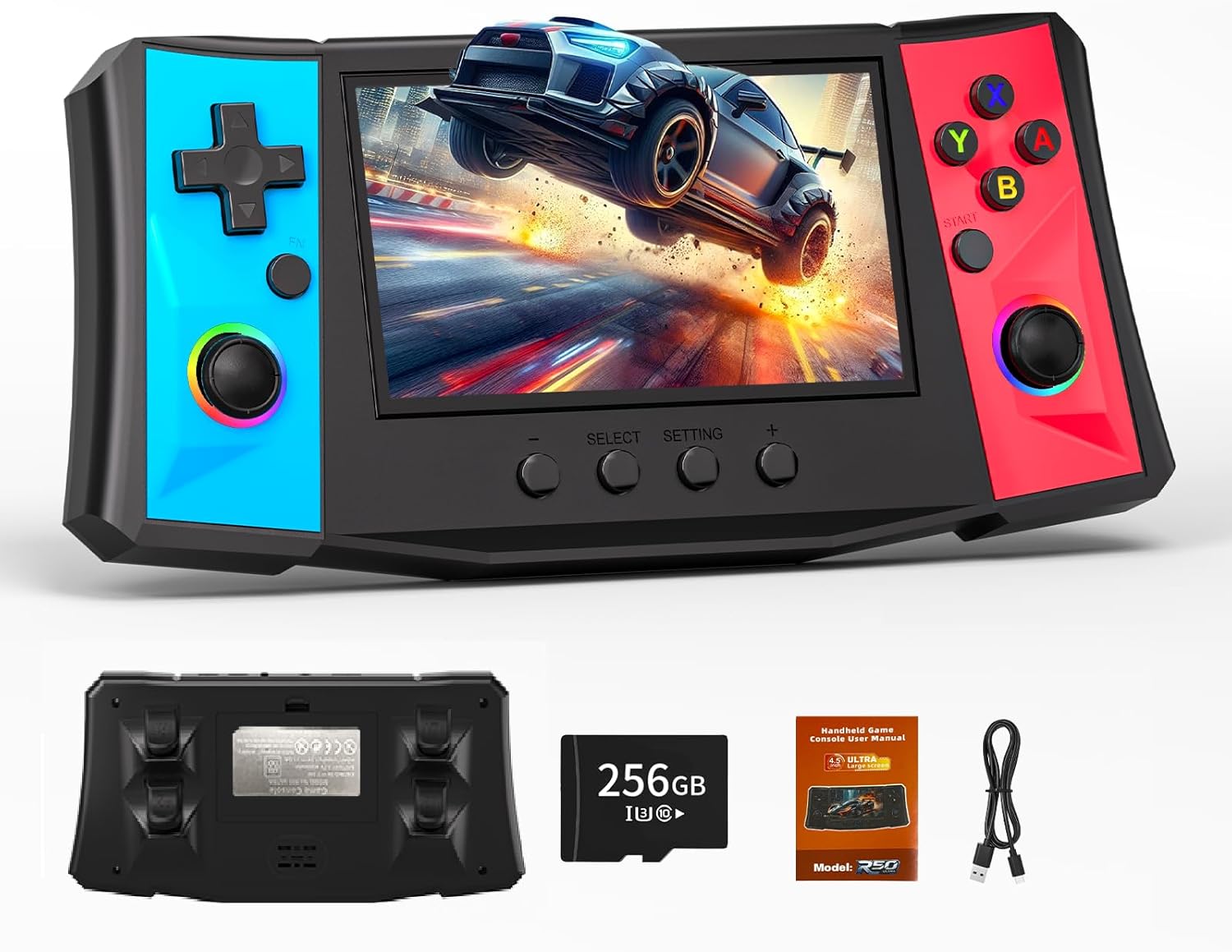 RegiisJoy R50 Ultra 50000 in 1 Handheld Game Console, 4.5 Inch IPS Screen Retro Gaming Consoles Main Emulators, Portable Mini Pocket Arcade 4000mAh Battery,256G TF Card,Linux System RegiisJoy R50 Ultra 50000 in 1 Handheld Game Console, 4.5 Inch IPS Screen Retro Gaming Consoles Main Emulators, Portable Mini Pocket Arcade 4000mAh Battery,256G TF Card,Linux System