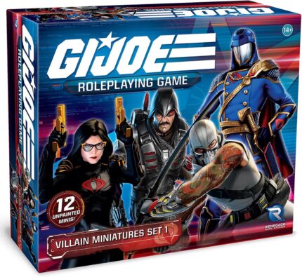 Renegade Game Studios: G.I. Joe Roleplaying Game: Villain Miniatures Set 1-12 Miniatures Expansion, Unpainted 28mm Scale Character Figures, RPG Boardgame Accessory