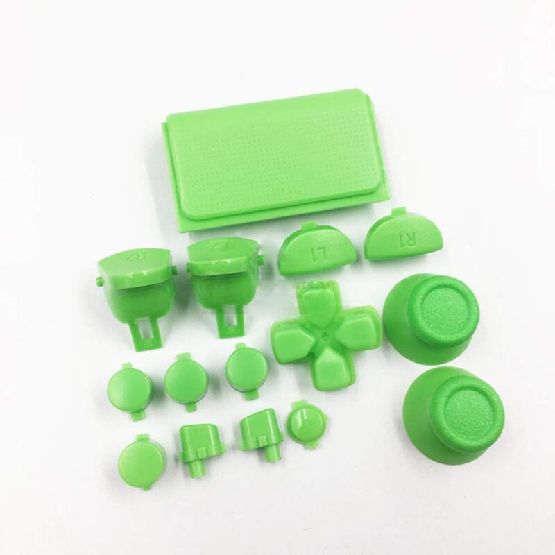 Replacement Full Button L1 R1 L2 R2 Trigger Buttons Controller Repair for PS4 PS4 Pro Slim JDS-040 Controller (Green)