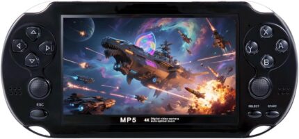 Retro Game Console 4.3 Inch Screen, Portable Dual Joystick Handheld Gaming System with 2000+ Games, Support TV Connection, Rechargeable Travel Toys for Kids Adults, Birthday Xmas Gift (Black)