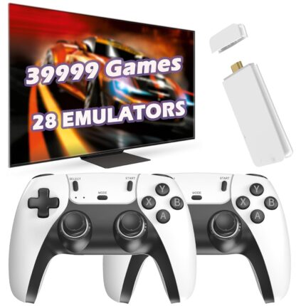 Retro Gaming Console, 28 Classic Emulators,Plug and Play Video Game Console Built in 39999+ Games, 4K High Definition HDMI Output for TV with Dual Controllers