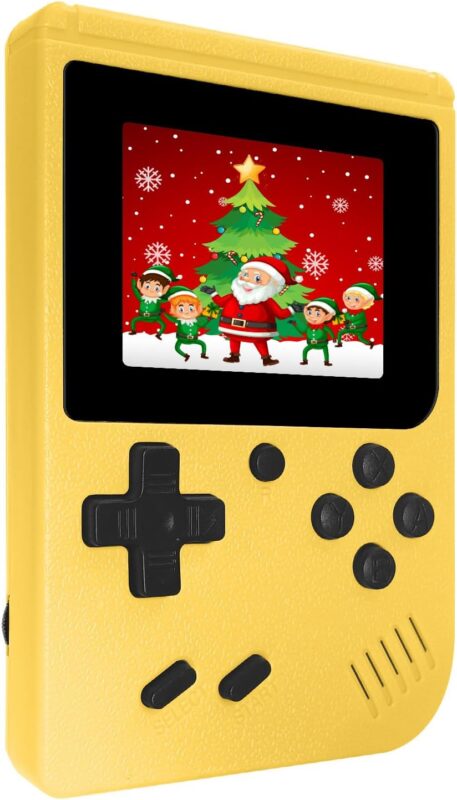 Retro Handheld Games Console, Built-in 400 Video Games,Mini Portable Video Gaming Player with 3.0 Inch IPS Screen, Rechargeable Battery (Yellow)